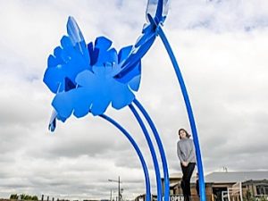 Alexander Knox art blowing in the wind at Mickleham ‘mini-city’