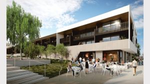 Cafe and park views for Bundoora University Hill finale 