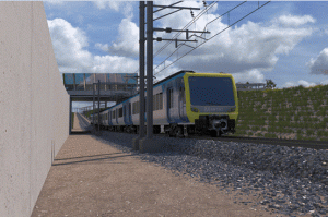 Rail to go under road at Camp Road crossing