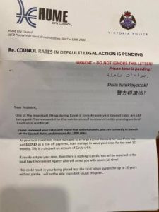 Cr Kurt “beyond disgusted” by scam letter