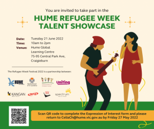 Hume refugee week talent showcase