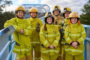 Two firefighters gear up for inaugural stair climbs