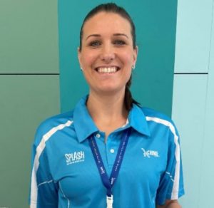 The swim teacher making a splash