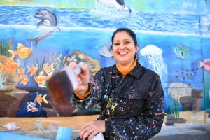 Mural brightens up neighbourhood house