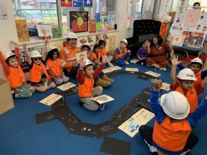 Road upgrade team visits preschool