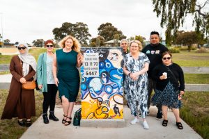 Roadside signal boxes exhibit local artworks