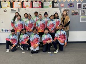 Students prepare to step on stage