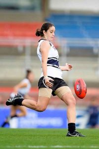 Sarah Sansonetti is enjoying the football experience